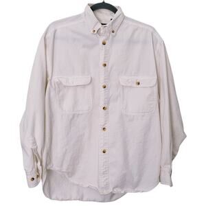 Vintage Silenzio Mens Cotton Button Up Shirt Small White 90s Classic Minimal